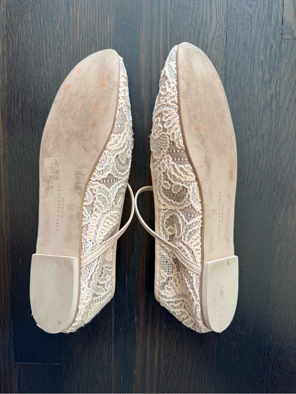 Freda Salvador Cream Lace Mary Jane Flats View 6